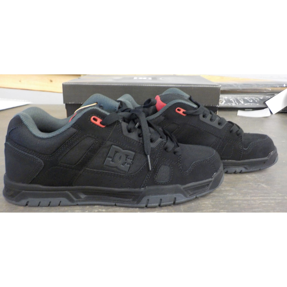 DC Men's Stag Shoes - Black/Grey/Red - 10 - Used - Acceptable