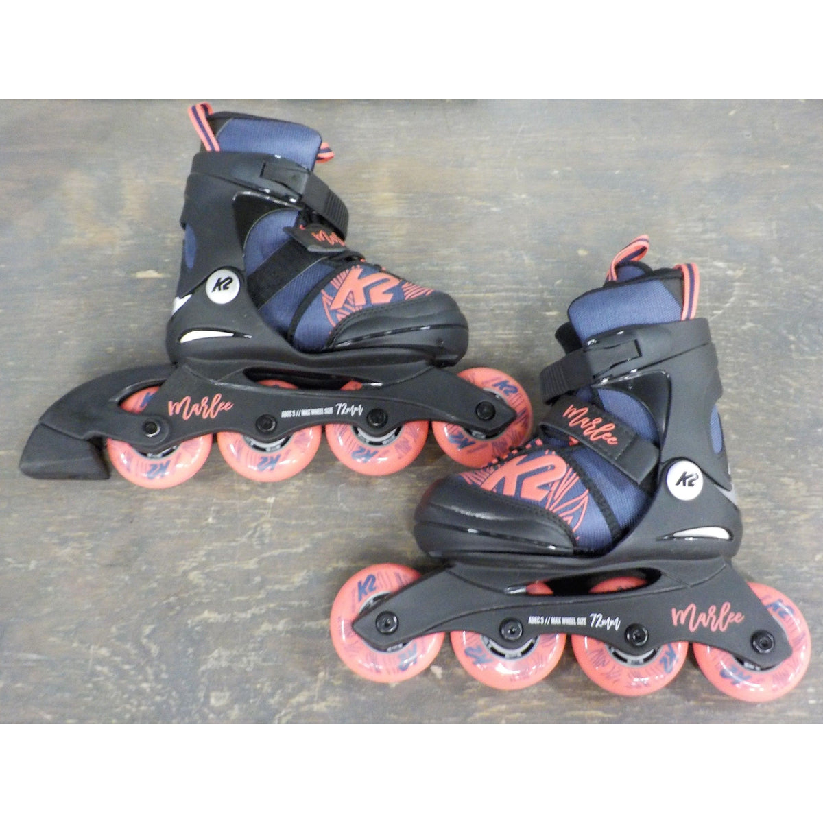 K2 Marlee Kid's Inline Skates - Purple/Coral - 1-5 - Used - Acceptable