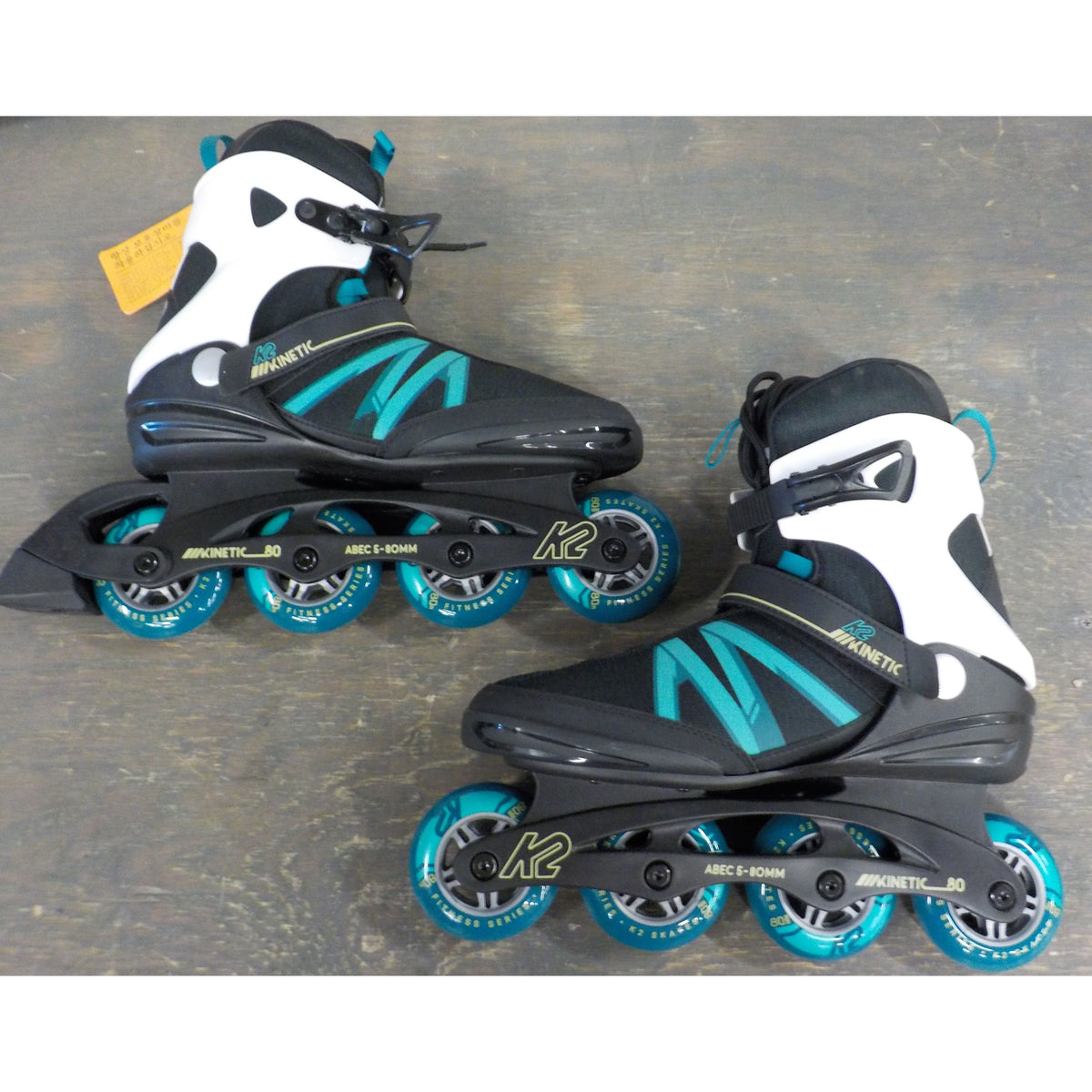 K2 Women's Kinetic 80 Inline Skates - Black/Turquoise - 11 - Used - Acceptable