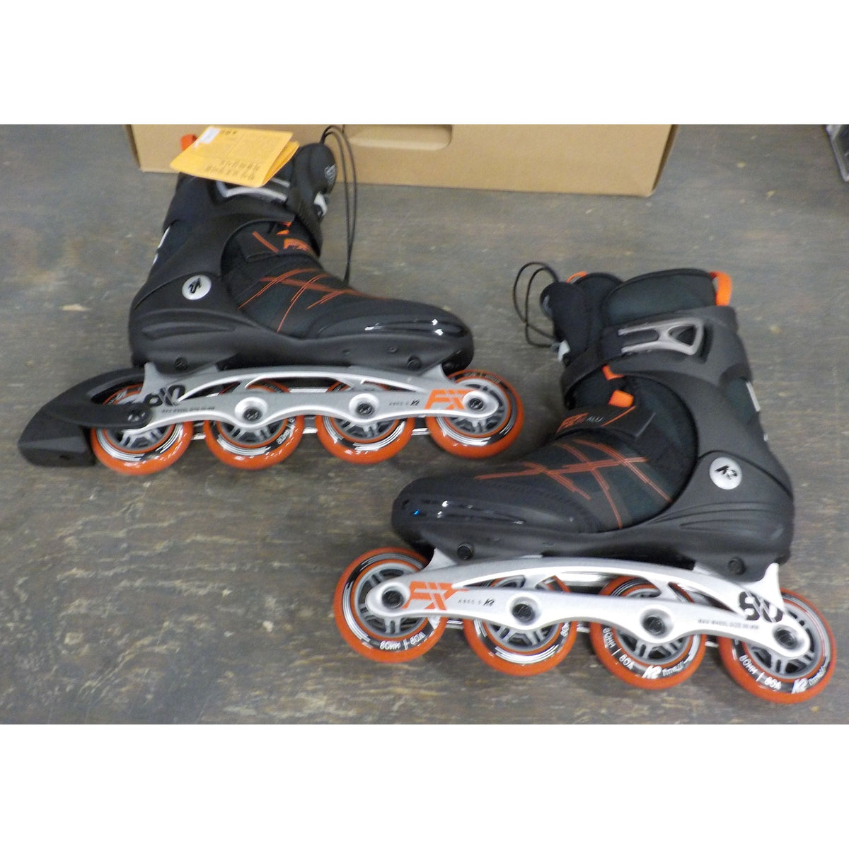 K2 F.I.T. 80 ALU Men's Inline Skates - Black Red - 8 - Used - Acceptable