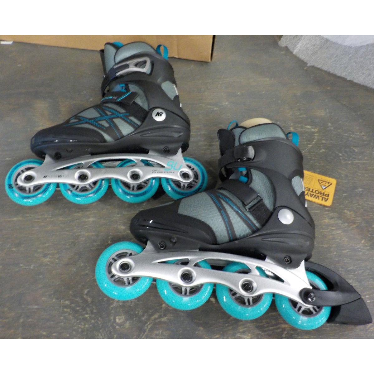 K2 Alexis 80 ALU Women's Inline Skates - Gray Cyan - 7.5 - Used - Acceptable