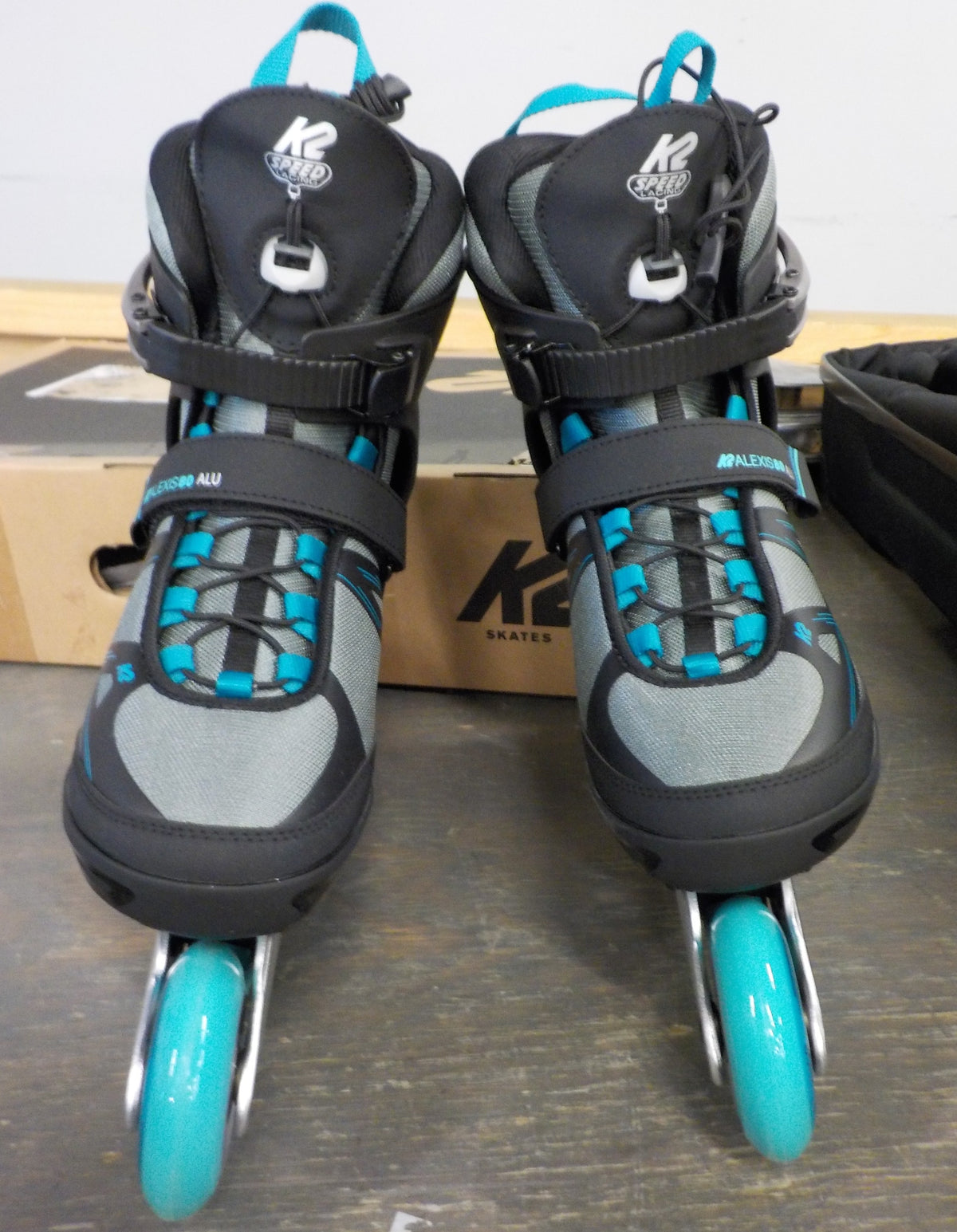 K2 Alexis 80 ALU Women's Inline Skates - Gray Cyan - 9 - Used - Acceptable