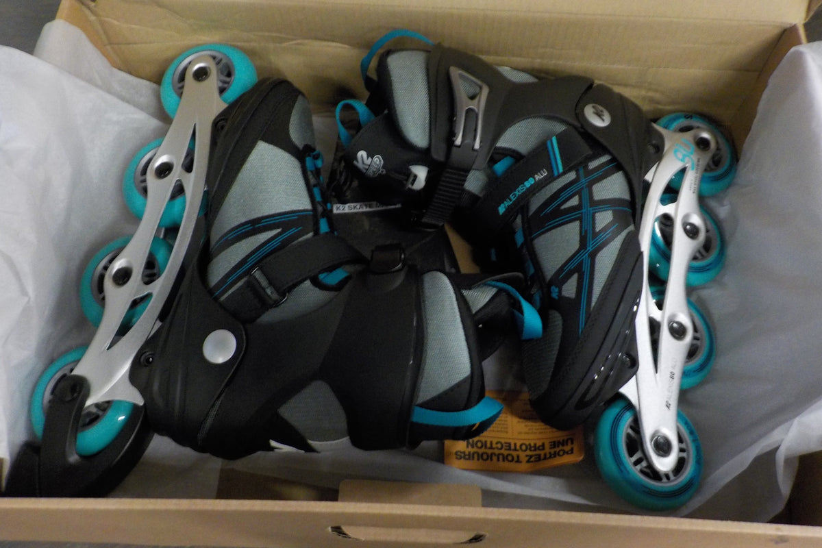 K2 Alexis 80 ALU Women's Inline Skates - Gray Cyan - 9 - Used - Acceptable