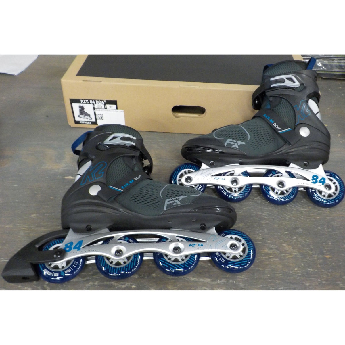 K2 F.I.T. 84 BOA Men's Inline Skates - Gray Blue - 12.5 - Used - Acceptable