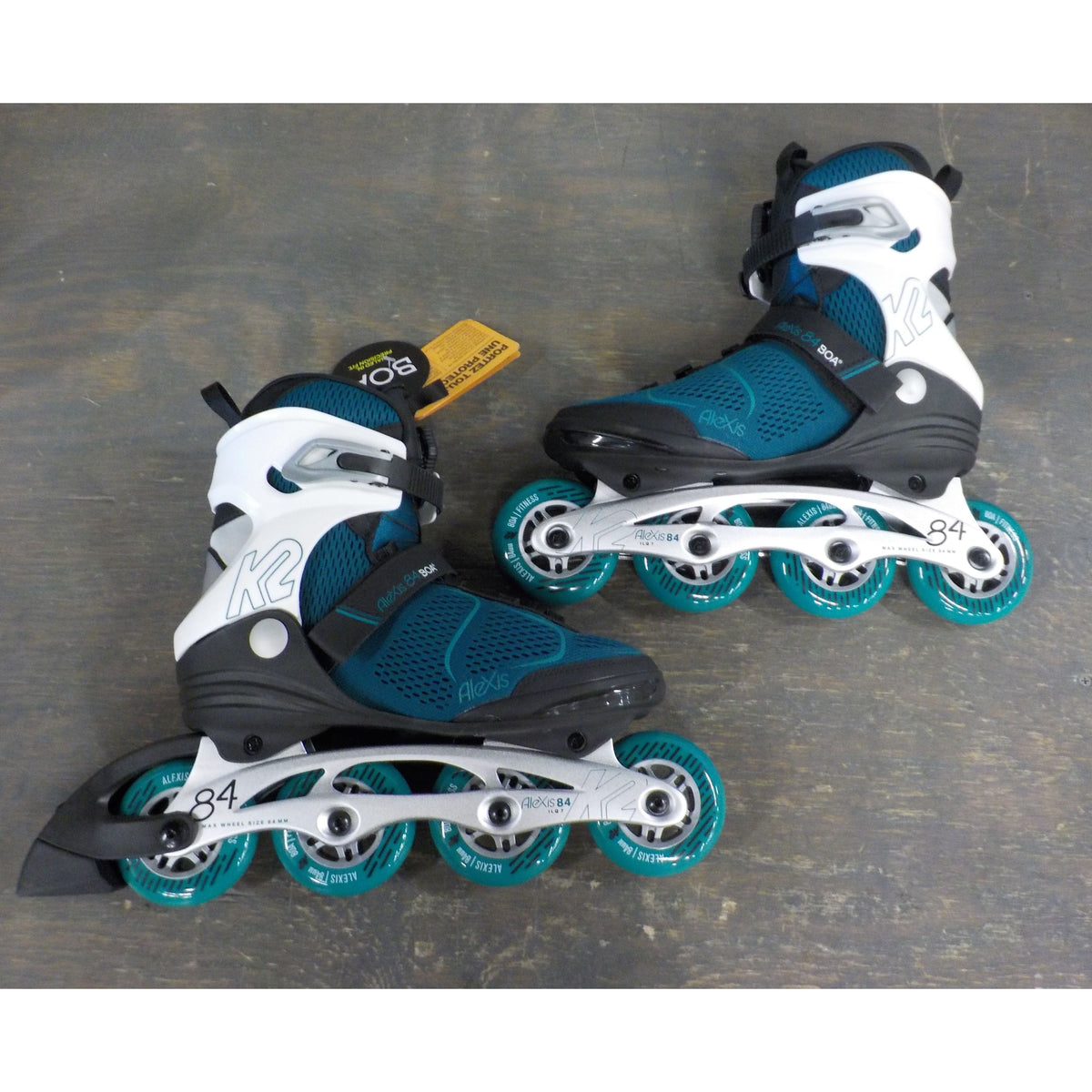 K2 Alexis 84 BOA Women's Inline Skates - Teal White - 9 - Used - Acceptable
