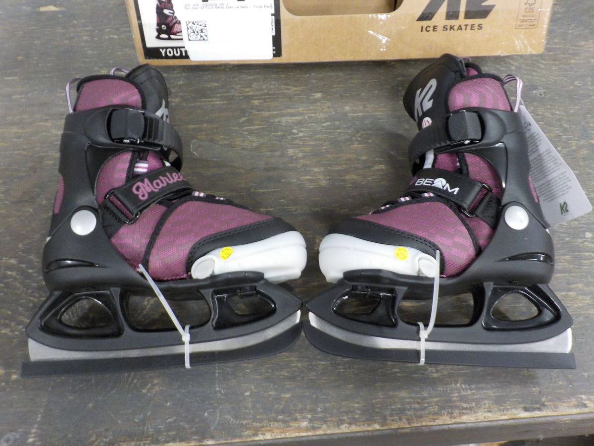 K2 Youth Marlee Beam Ice Skate - Purple Black - 8-12 - Used - Acceptable