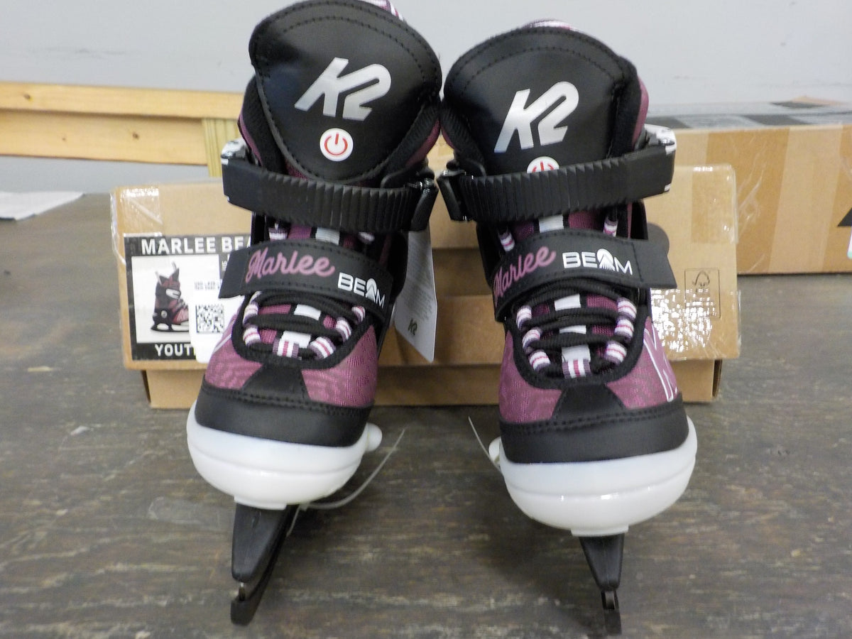 K2 Youth Marlee Beam Ice Skate - Purple Black - 8-12 - Used - Acceptable