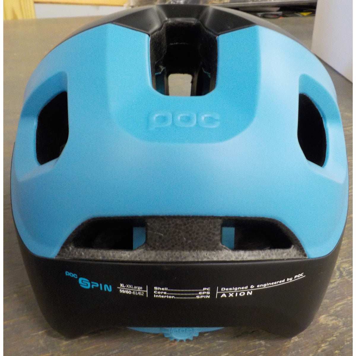 POC Sports Axion SPIN Bike Helmet - Uranium Black/Basalt Blue Matt - X-Large/XX-Large - Used - Acceptable