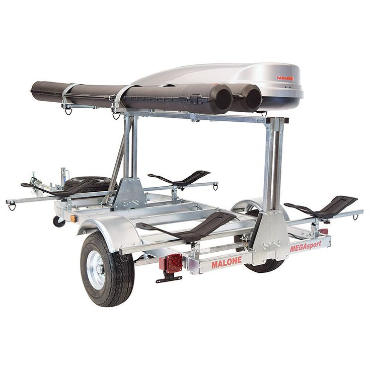 Malone MegaSport Low Bed Trailer package(Tier, Spare, 2 sets MegaWings, Cargo Box, 2 Rod Tubes)
