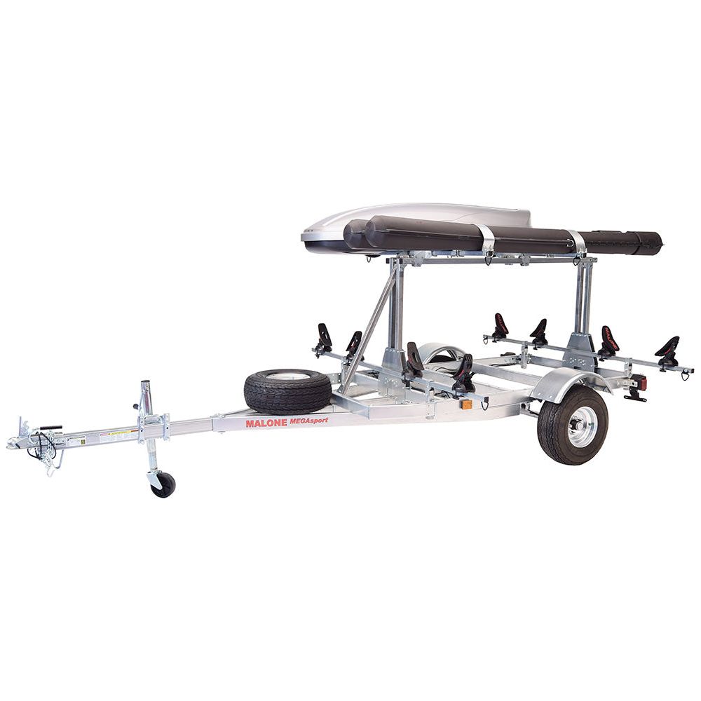 Malone MegaSport Low Bed Trailer package(Tier, Spare, 2 sets Saddle Up, Cargo Box, 2 Rod Tubes)